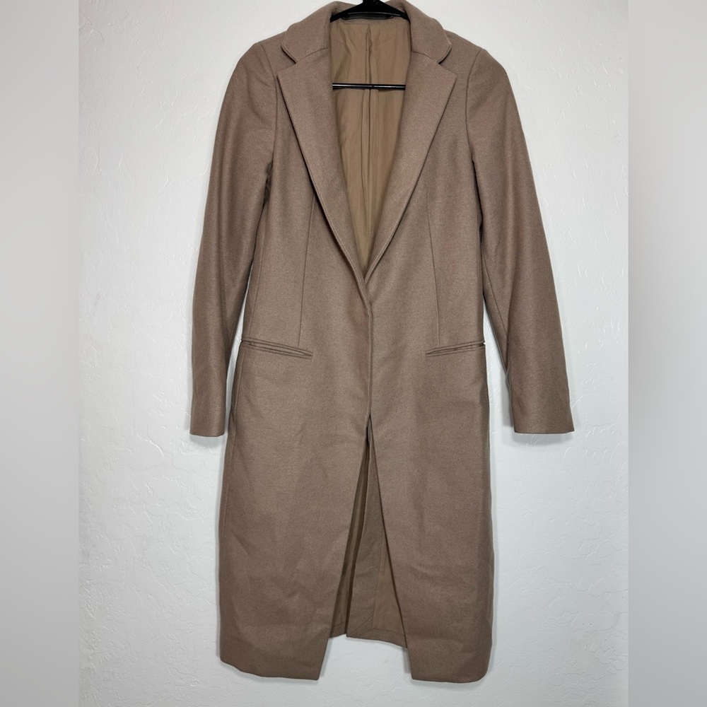 All Saints Women's Camel Long Wool Coat